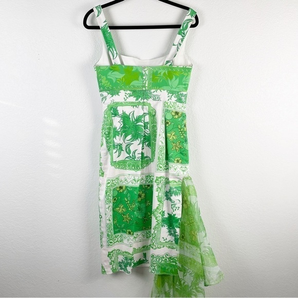 Silvia Tcherassi Agnetha Dress in Green Bandana Midi Cocktail Party Summer - Picture 3 of 10